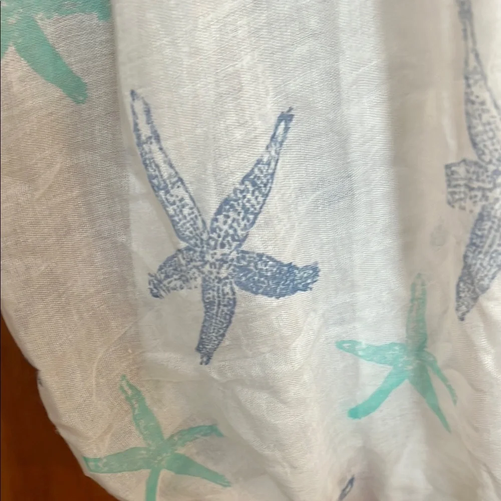 Starfish Print Beach Infinity Scarf